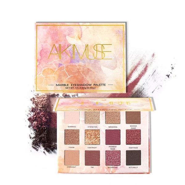 

aikimuse marble matte eyeshadow palette 12 colors pressed powder eye shadow cosmetics shimmer charming flame eye make up