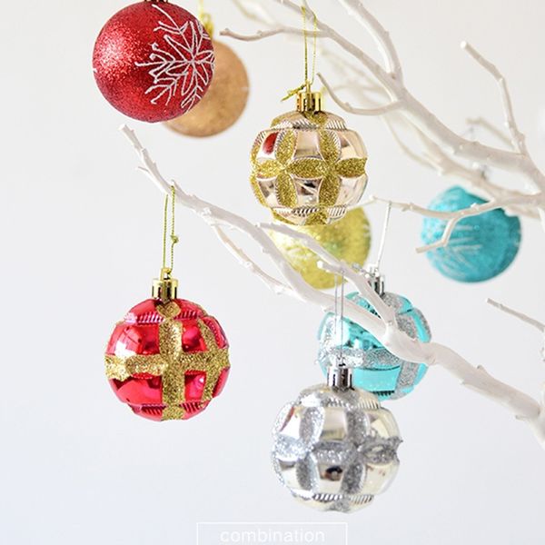 

24pcs/set colorful christmas tree ball hanging multicolor bright ball festival ornament home party decoration