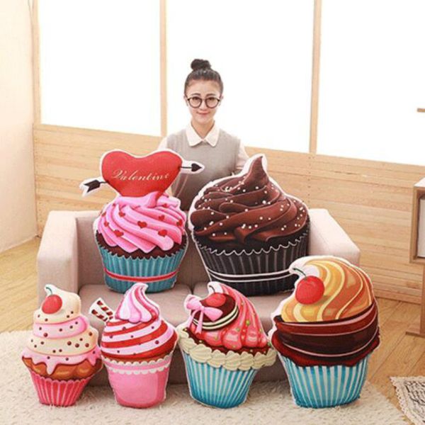 

1pc creative 3d real life ice cream cake cones pillow stuffed plush home pillow office nap cushions