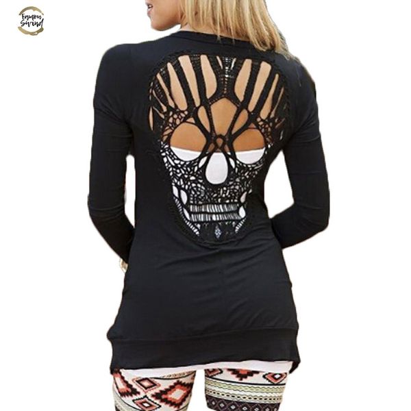 

back skull hollow out women sweaters long sleeve cardigans spring summer thin cardigans v neck blusas body plus size xxl, White;black