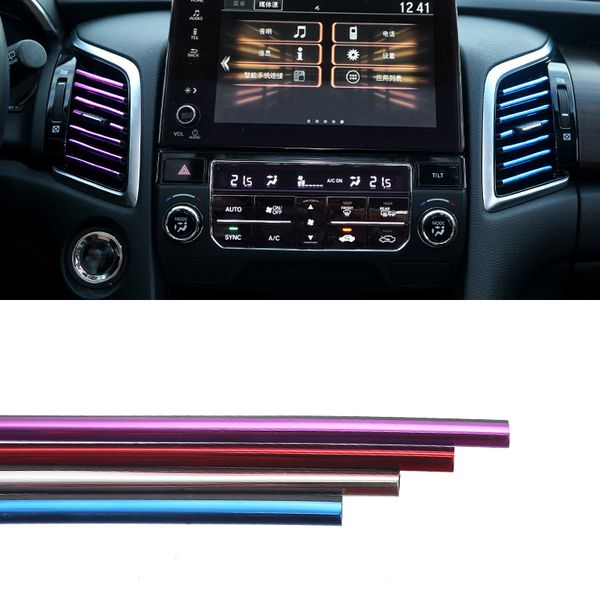

car-styling plating air outlet trim strip interior air vent grille switch rim trim outlet decoration strip colorful accessories