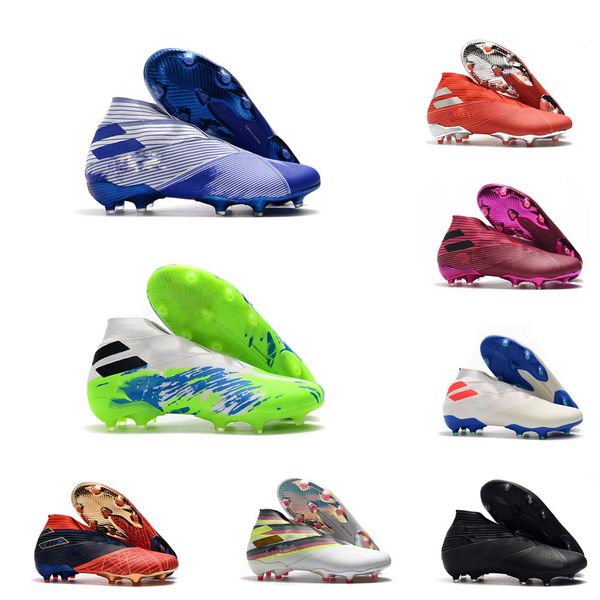 

comfortable 2020 mens messi nemeziz 19+ laceless fg ace 19+x 19.1 slip-on soccer shoes football high ankle boots cleats size 39-45