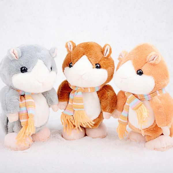 

children intellectual cute plush hamster toy electric toy with sound recorder walking functions