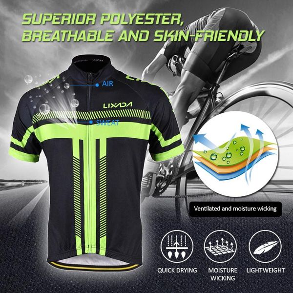 

lixada men's short sleeve cycling jersey sets 3d padded bib short set quick drying sleeve cycling cloth set bicicleta