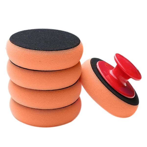

6pcs/set car wax wash polish pad sponge cleaning foam kit microfiber applicator pads with gripper handle car-styling