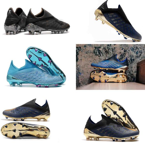

original x 19+ fg soccer shoes mens leather football boots outdoor leather trainers soccer cleats blue black green red white gold 39-45