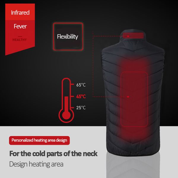 

electric heated vest heated jacket men women winter usb heating waistcoat thermal outdoor sleeveless vest hiking climbing, Gray;blue