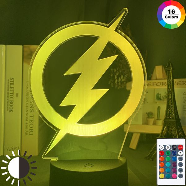

3d illusion led night light marvel the flash kids bedroom nightlight touch sensor colorful bedside table 3d lamp for child