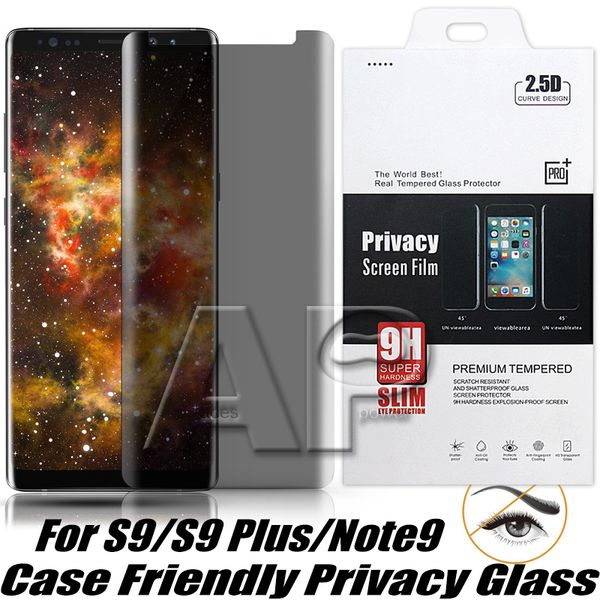

Case Friendly Privacy Tempered Glass 3D For Samsung Galaxy S10E S10 Plus S9 Note 9 8 S8 Plus With Retail Package