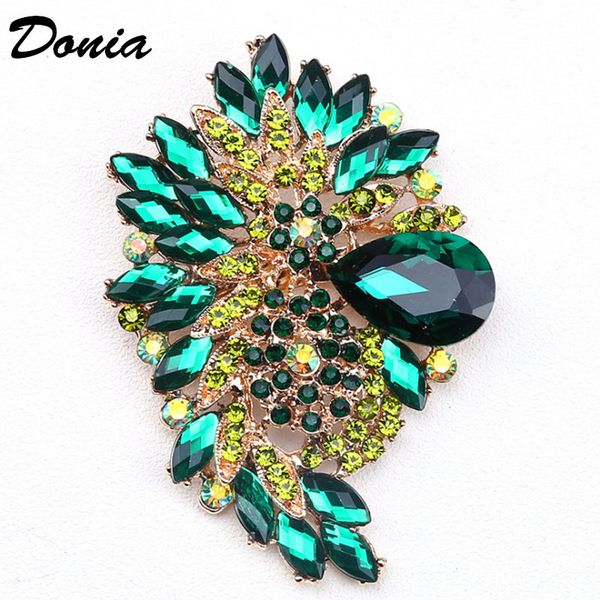 

donia jewelry fashion brooch color large glass brooch crystal glass brooch women coat accessories pin beautiful gift, Gray