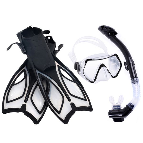 

safe professional scuba diving mask silicone mask snorkel wear resistant diving masks swimming fins set black m