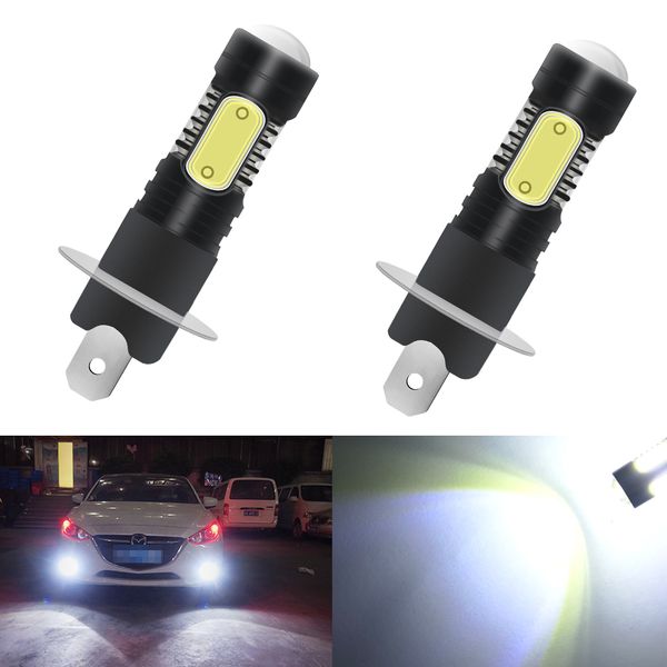 

1pcs car h1 led 7.5w super bright car led cob front drl headlights high power auto fog bulb lights white packing styling 12v
