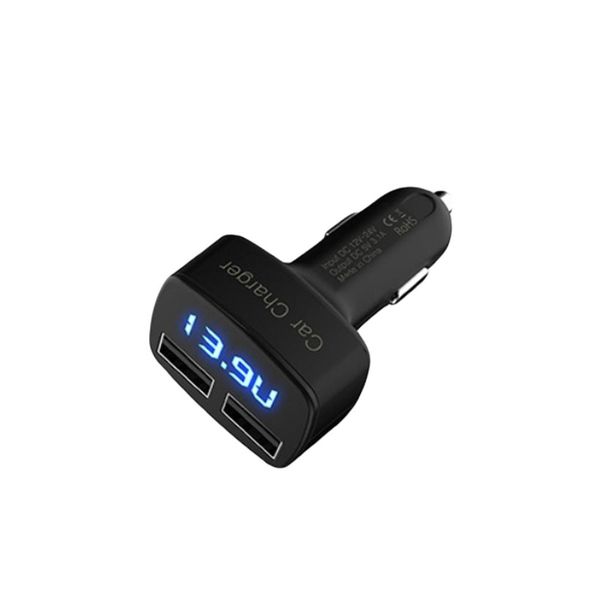 

dewtreetali 4 in 1 car charger dual usb voltmeter thermometer digital display charging cigarette lighter car styling