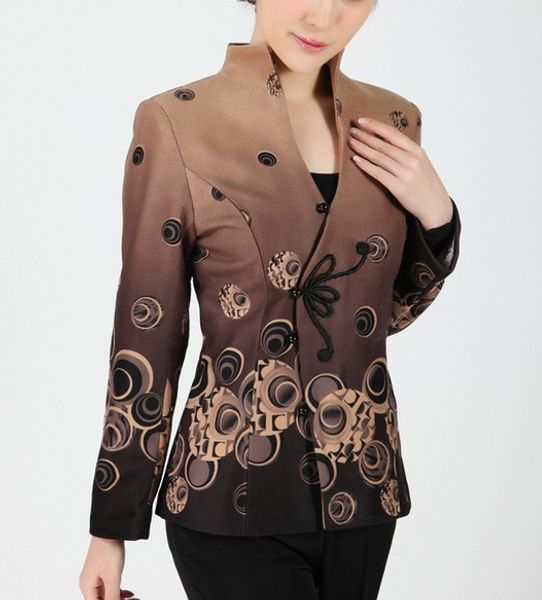 

new coffee fashion chinese tradition women's jacket coat outerwear size s m  xl xxl xxxl, Black;brown