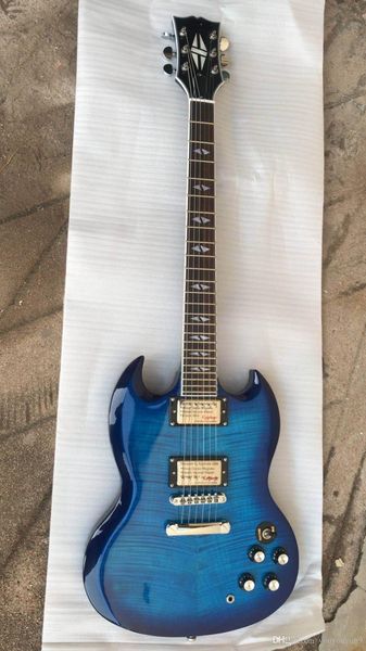 

custom factory electric guitar guitar new arrival 24f sg burst in blue