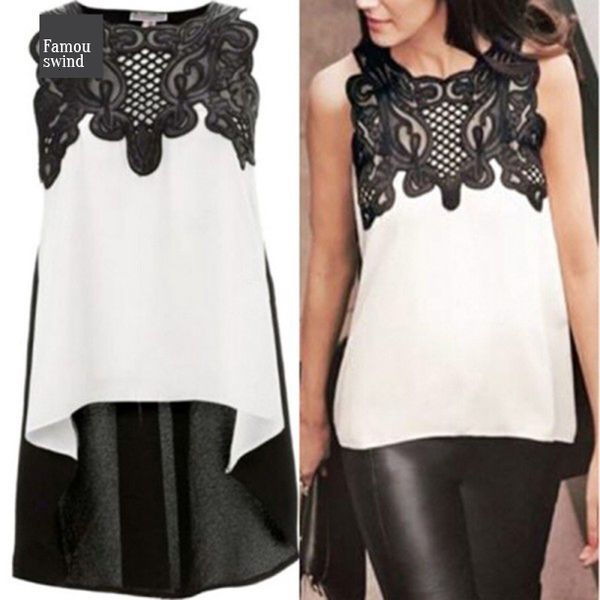 

fashion new womens blouse casual sleeveless chiffon blouse shirt v neck summer drop shipping good quality, White