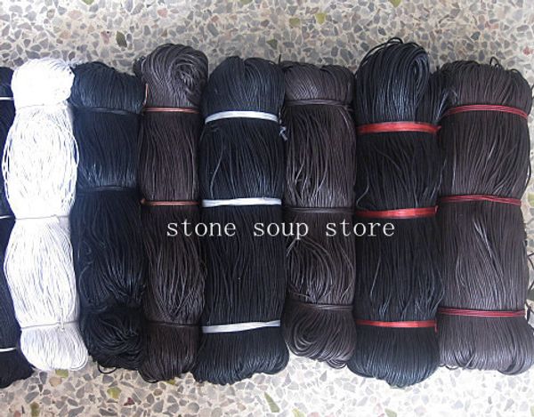 

20-100meters waxed cotton cord braided rope beading 1-2.5mm white/black jewelry accessories diy making bead necklace bracelet, Black;white