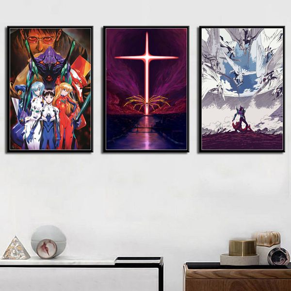 

p143 neon genesis evangelion eva classic japan anime art painting silk canvas poster wall home decor