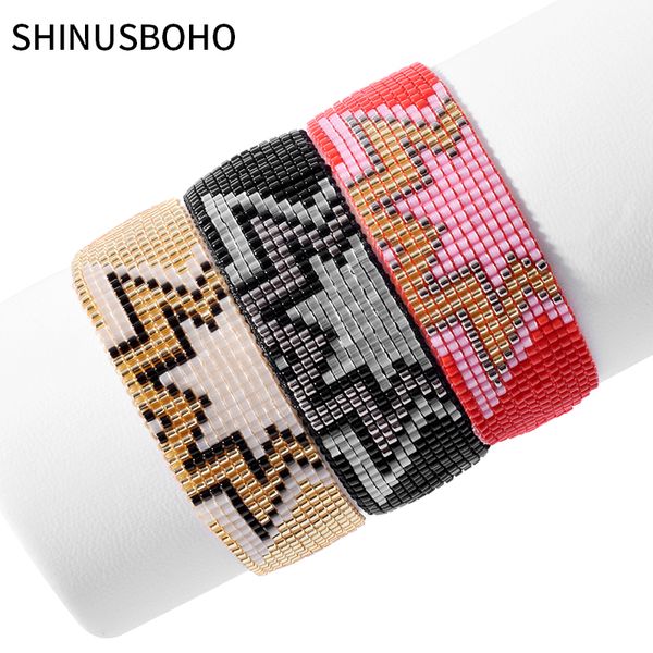 

shinusboho pulseras mujer moda 2019 miyuki classic bracelet women men's delica insta jewelry handmade weaving machine beads, Golden;silver