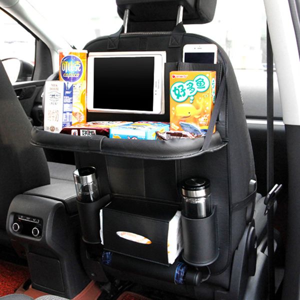 

car seat back bag folding table organizer bags pad drink chair storage pocket box travel stowing tidying automobile accessories