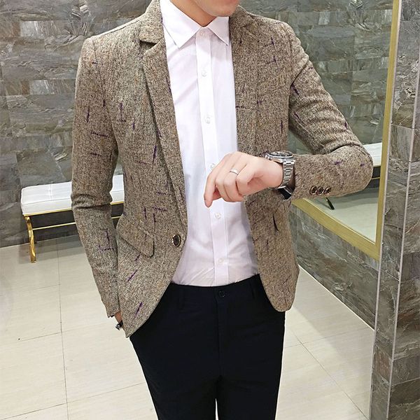 

high-end mens long-sleeved suit jacket slim elegant male blazer jackets size s-3xl business banquet men dress coats, White;black