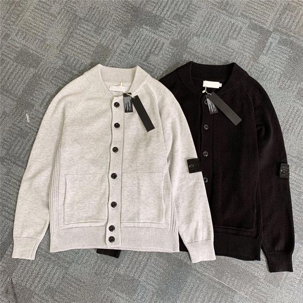 

winter 19ss company sweater mens designer sweater brand classic mens sweatshirts long sleeve si button sweatshirts letter printed b101546t, Black