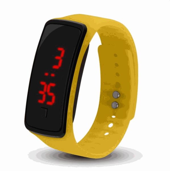 

fashion sport led watches candy jelly watch men women silicone rubber sport watch touch screen digital watches, Slivery;brown