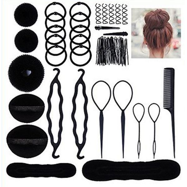

dish hair accessories pulling needle hook plate hairdressing tool comb 71pcs, Brown