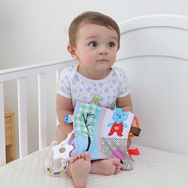 

infant teething cloth appease towel toy baby teether blanket hanging sounding towel an88