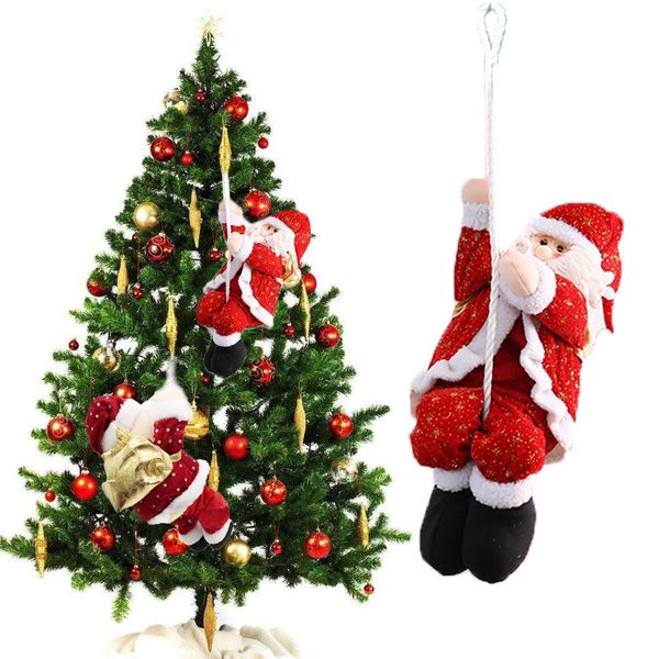 

christmas pendant santa claus hanging doll ladder rope climbing new year tree christmas decoration window hanging ornament