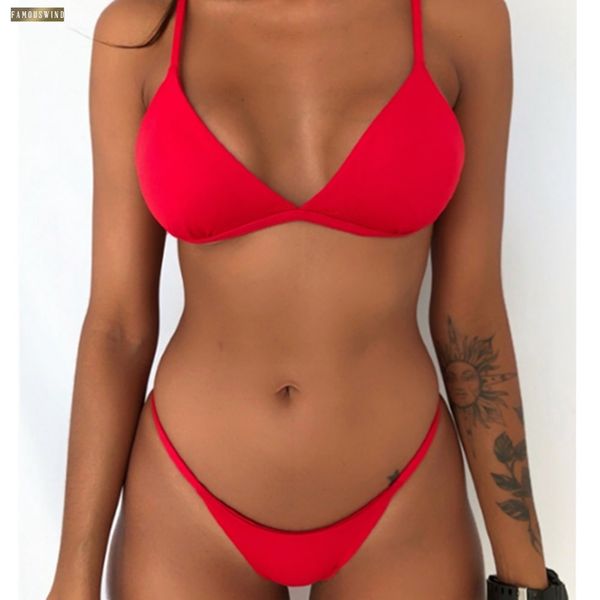 

bikini spandex swimsuit swimwear woman bikinis 2019 mujer red black bather swimming suit for women swimsuits female micro bikini, White;black