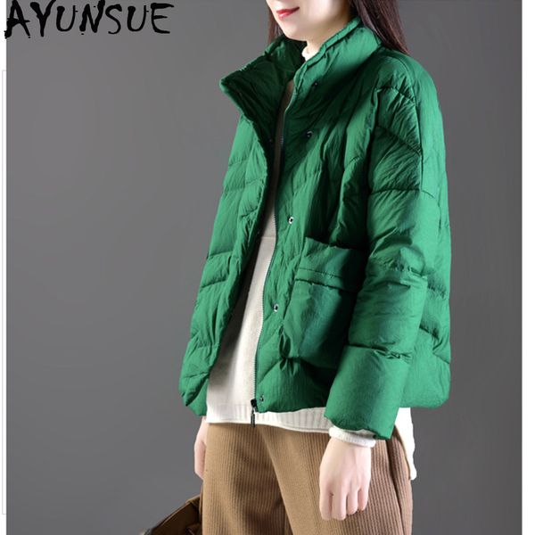 

women's down jacket short autumn winter coat ultra light down jacket women korean duck coats doudoune femme hiver kj2601, Black