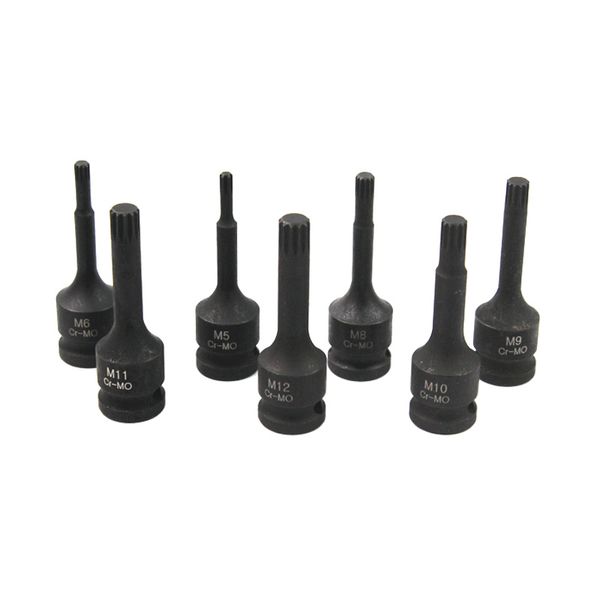 

1/2" dr.impact сплайн бит разъем set m5 m6 m8 m9 m10 m11 m12 длина 78мм