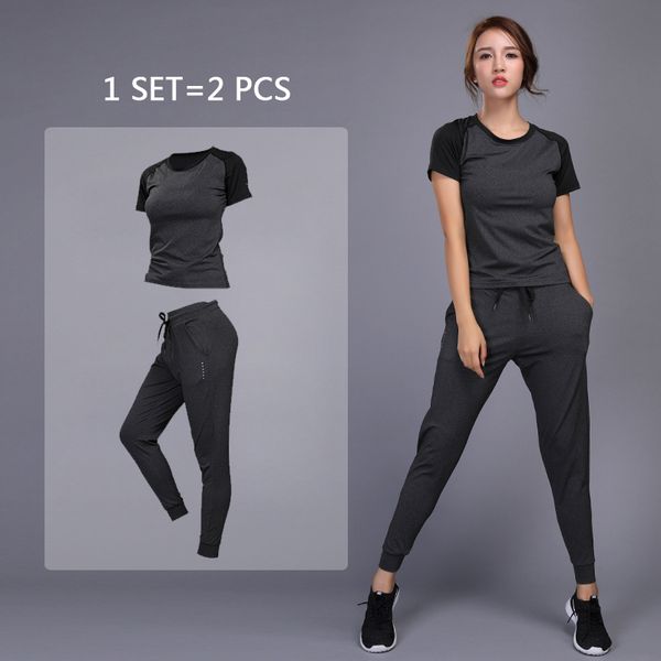 

2pieces women's sportswear yoga sets fitness gym set running tennis shirt+pants yoga leggings jogging workout suit gym clothing