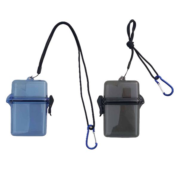 

2 lot gray+blue plastic with lanyard for camping kayaking sailing surfing