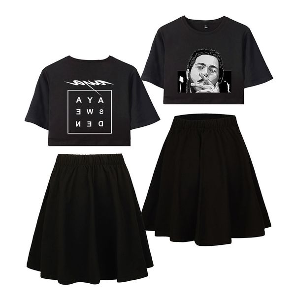 

019 rap singer post potts . malone leisure time wild joker female paragraph dress, Black;blue