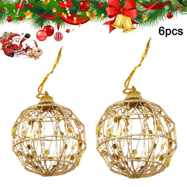 

6 pcs christmas tree xmas sequin balls decoration baubles party wedding ornament lbshipping