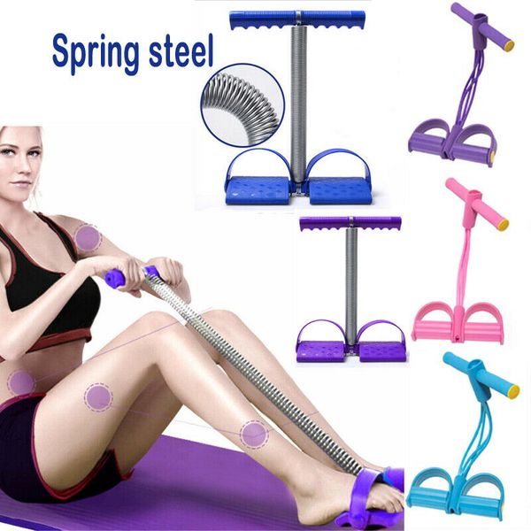 

resistance bands fitness sit up pull spring steel rope abdominal exerciser multi-function pedal