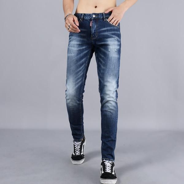 

mens designer jeans skinny joggers motorcycle men new fashion harem pants long solid mens joggers trousers, Blue