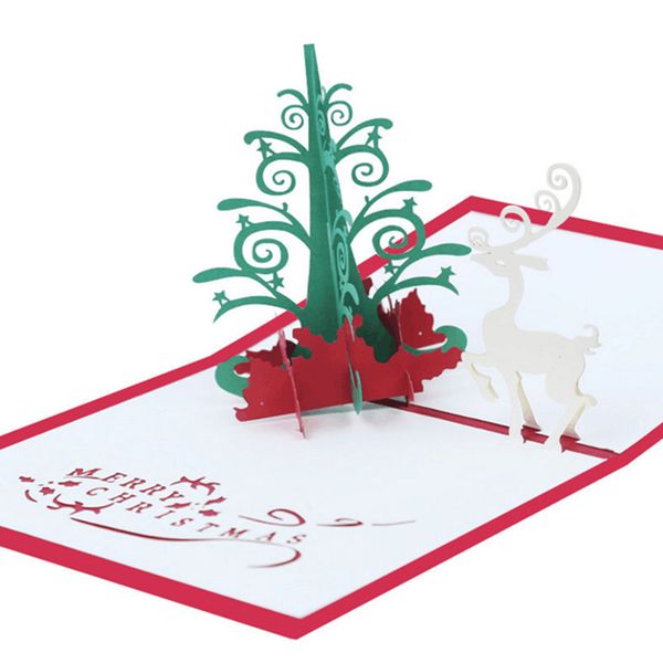 

3d up greeting cards with envelope laser cut post card for christmas valentine' day party wedding decoration#35