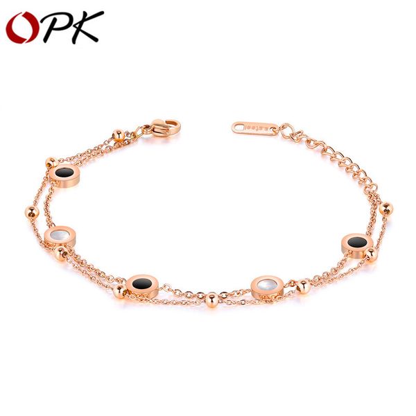 

link, chain opk women bracelet double-sided black and white shell for health care lover gift jewelry