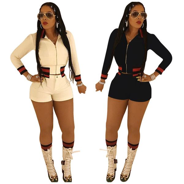 

womens designer two-piece short casual suit92cs, White