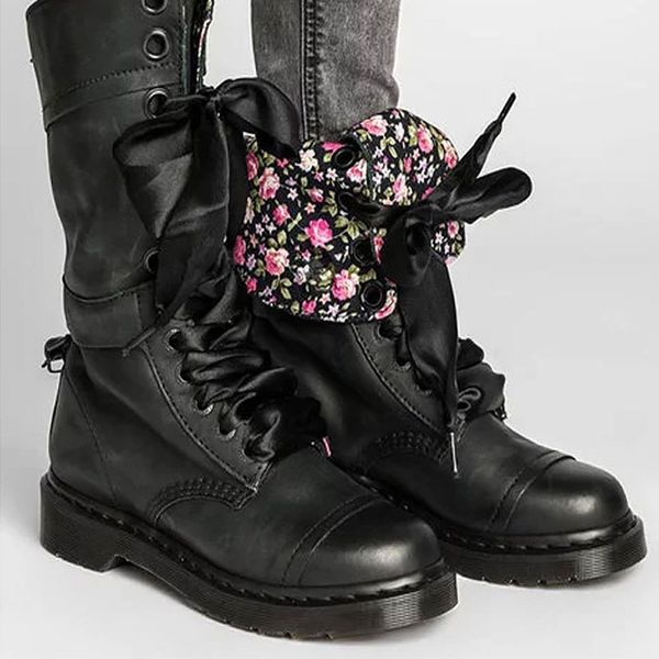 

fashion motorcycle boots for girls spring/autumn wedges sturdy sole mid calf boots woman lace up solid casual shoes women kl9, Black