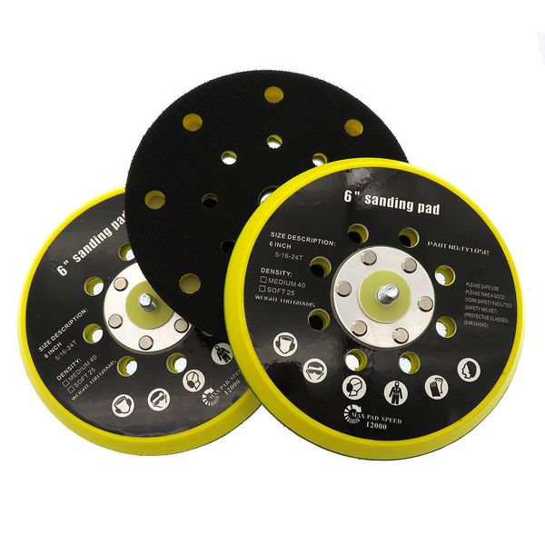 

6-дюймовый 8-отверстие 17 отверстие шлифовальной площадки пневматический диск 150 мм лоток пыли полировальный диск кашемир наждачная бумага