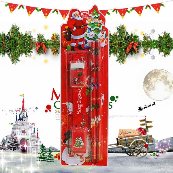 

christmas stationery set pencil eraser combination primary school holiday gift home garden decorative supplies drop shipping