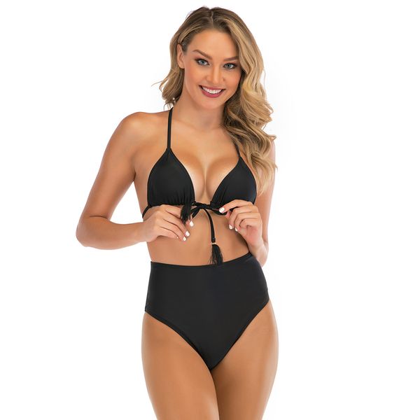 

20ss fashion ladies three-point swimsuit summer trend two-piece bikini suit l letter beach tide swimsuit suits ladies swimwear, White;black