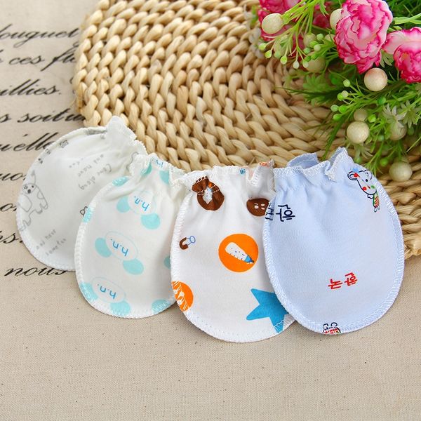 

newborn pure cotton protective protective gloves baby anti-scratch face gloves mother and baby, White