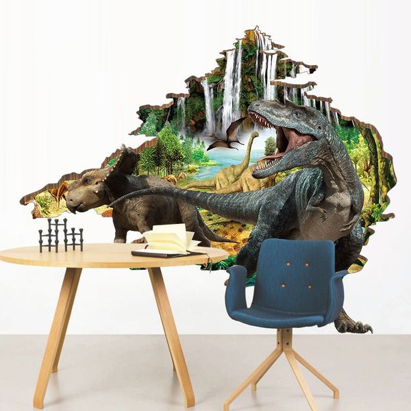 

dsu 3d dinosaur wall stickers pvc creative living decoration stickers on behalf of a wallpaper