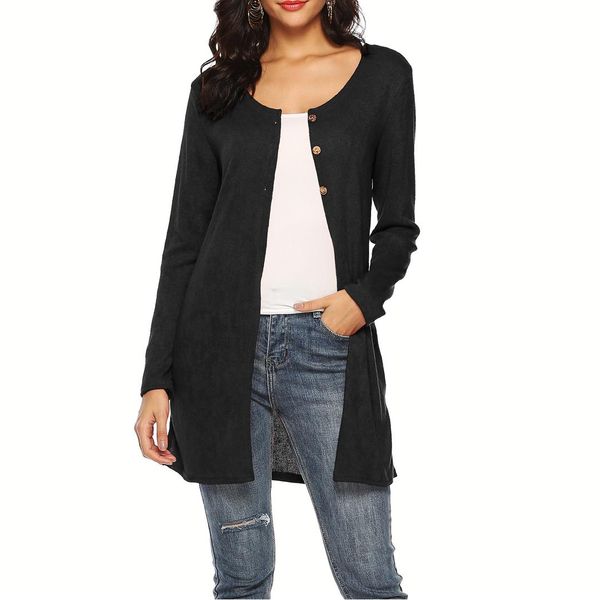 

fashion women knitted sweater casual cardigan long sleeve jacket coat outwear plus size xxxl, White;black
