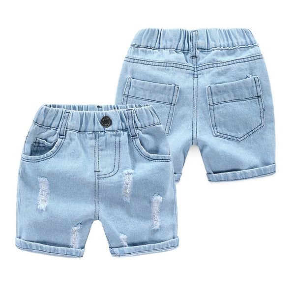 

boys denim jeans shorts summer baby casual beach ripped pants kids cowboy leisure clothes toddler trousers children clothing, Blue